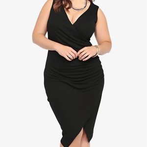 Torrid black envelope V-neck body con dress